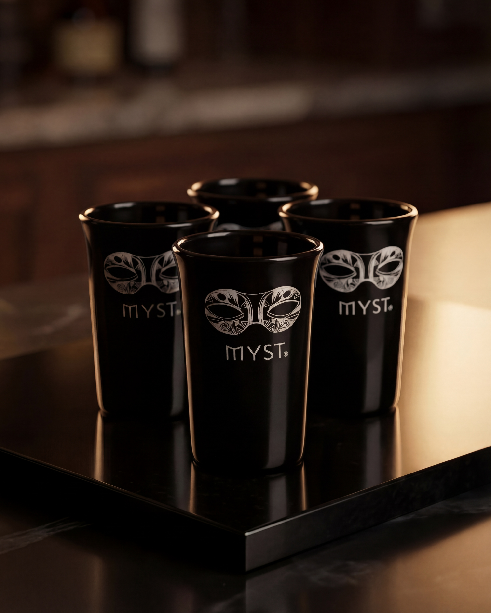 Myst Premium Shot Glass Set – Black &amp; White (Pack of 12)